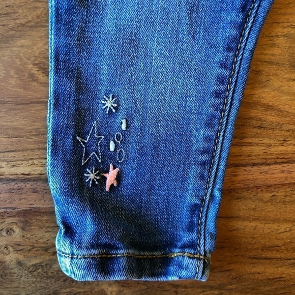 Gymboree Blue Skinny Jeans with Star Embroidery - Picture 2 of 5